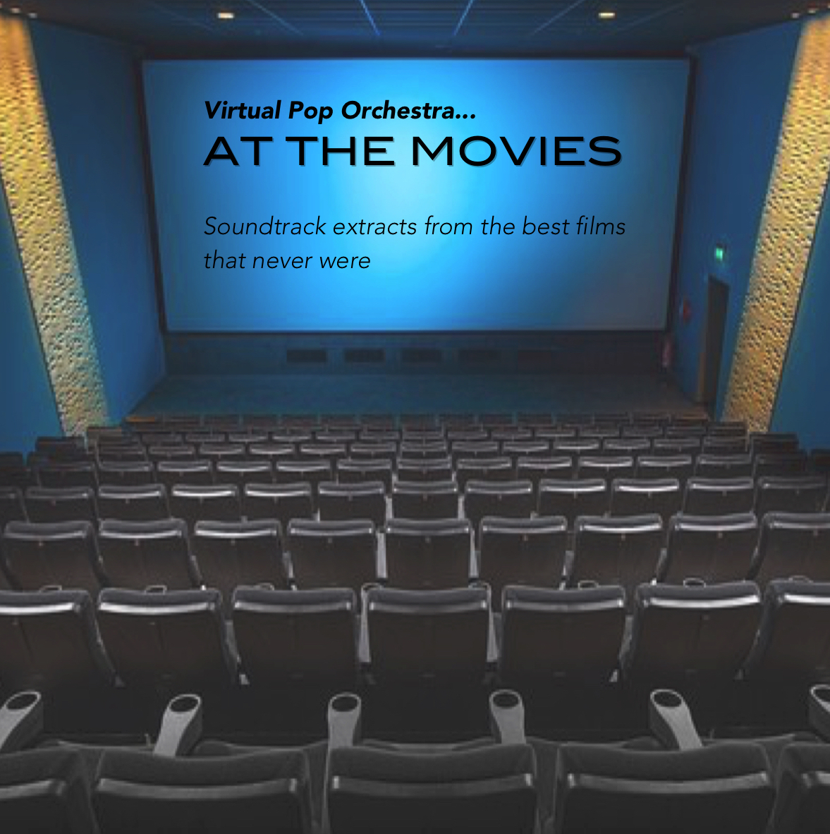 Cinema seats with title on screen